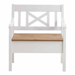 Holzbank Lugon in Weiß Laugenfarben