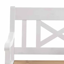 Holzbank Lugon in Weiß Laugenfarben