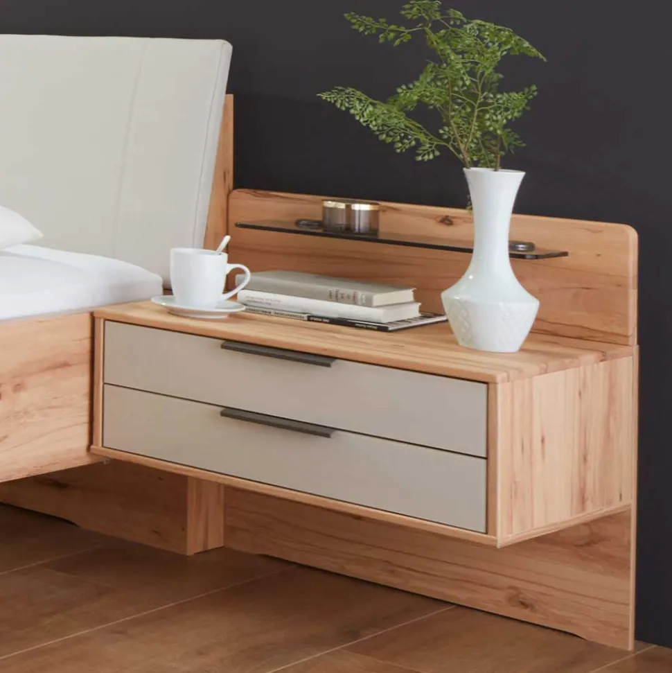 Holzbett & Nachtkommoden - Krofun (dreiteilig)