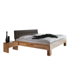 Holzbett Abraham mit Polsterkopfteil (dreiteilig)