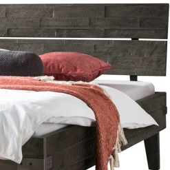 Holzbett aus Akazie in Grau Antik Finish - Jasefiana