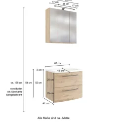 Holzdekor Badausstattung Möbel - Arazony (dreiteilig)