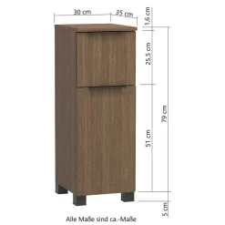 Holzdekor Badezimmer-Möbel Set - Ucaida (dreiteilig)