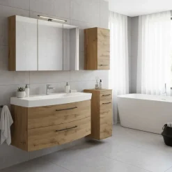 Holzdekor Badezimmermöbel Kombi - Arazony (vierteilig)