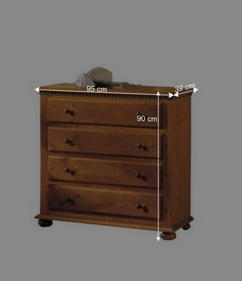 Holzkommode Lerobonica aus Fichte massiv lackiert