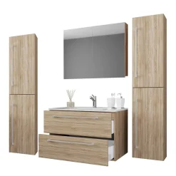 Holznachbildung Badezimmer Möbel - Caleena (vierteilig)