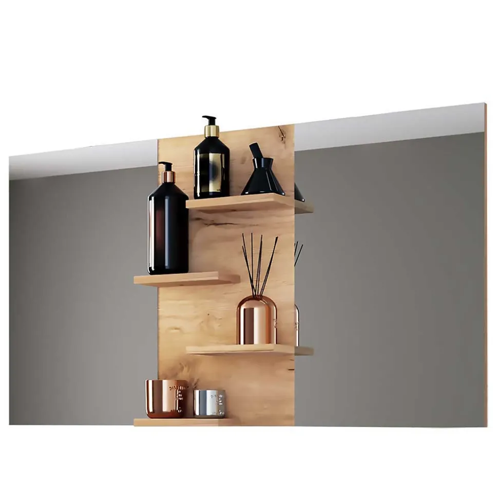 Holzoptik Bad mit Doppel-Waschplatz - Ursela (dreiteilig)