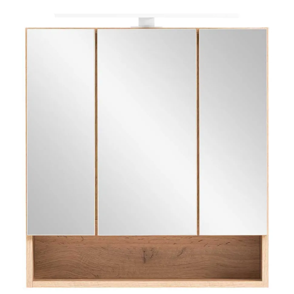 Holzoptik Badmöbel mit Baumkante - Tofias (dreiteilig)