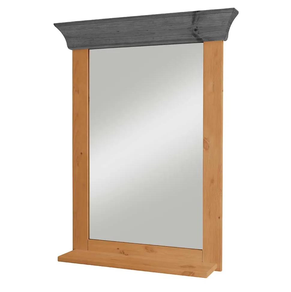 Holzspiegel in Kiefer Laugenfarben & Grau - Cementa
