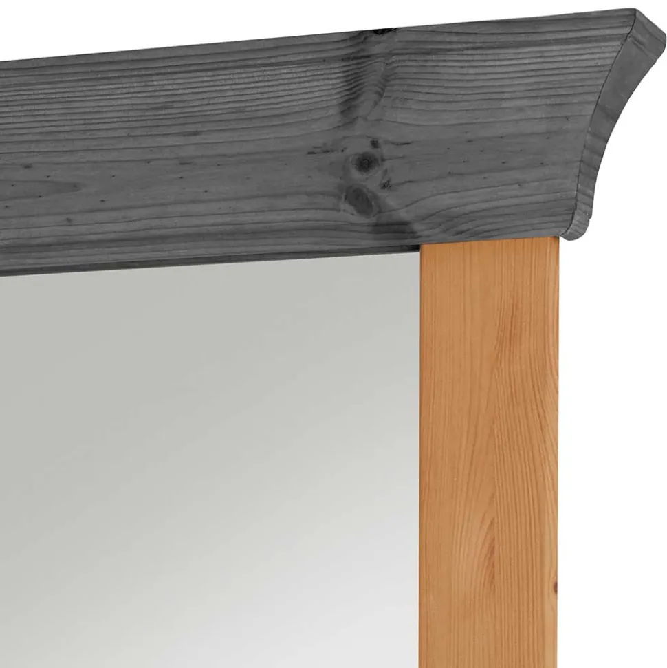 Holzspiegel in Kiefer Laugenfarben & Grau - Cementa