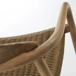 Holzstuhl mit geflochtenem Sitz Cinco aus Kordel Beige (4er Set)