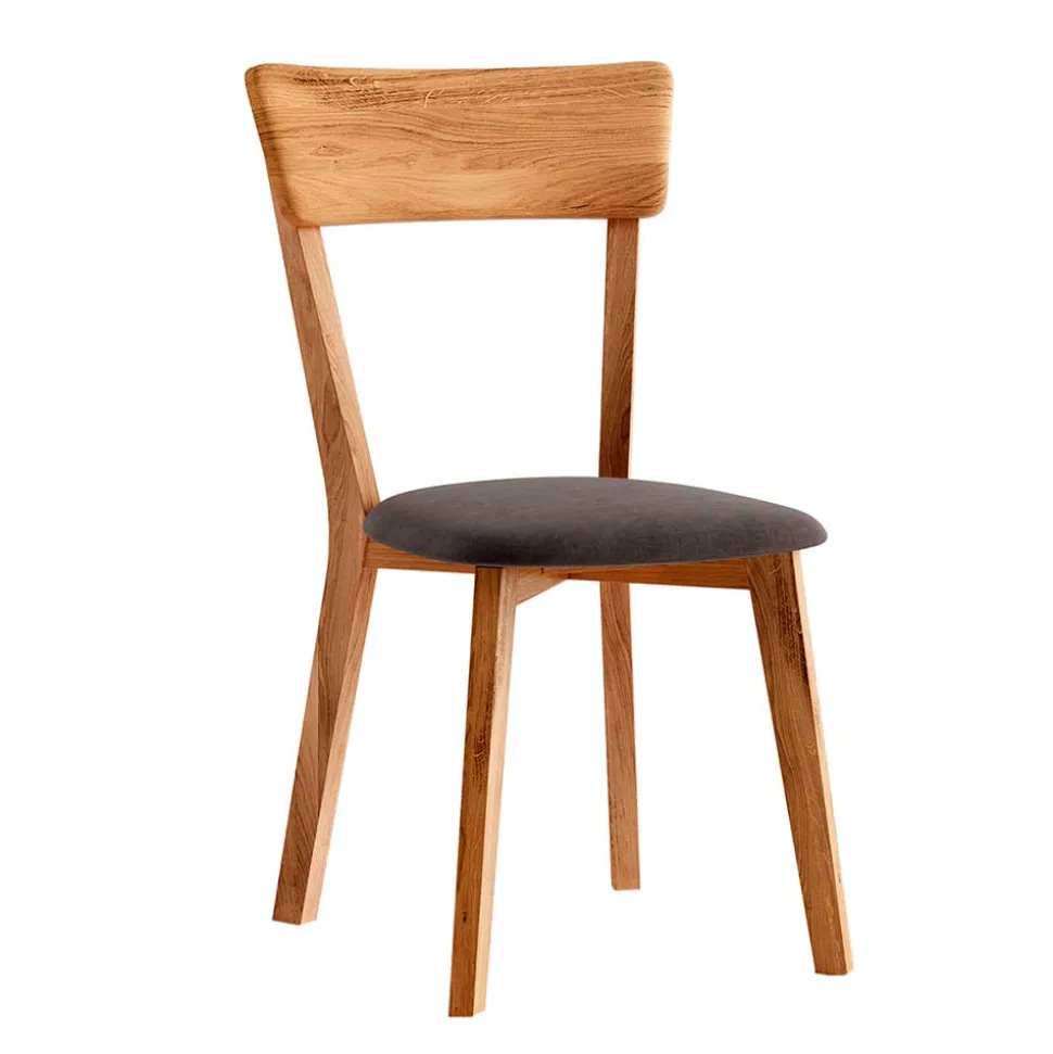 Holzstuhl mit Polstersitz aus Wildeiche Massivholz - Tembreno