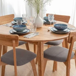 Holzstuhl mit Polstersitz aus Wildeiche Massivholz - Tembreno