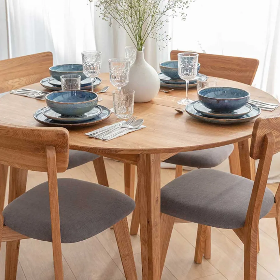 Holzstuhl mit Polstersitz aus Wildeiche Massivholz - Tembreno