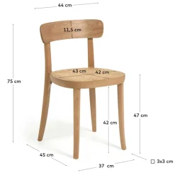 Holzstuhl mit Wiener Geflecht Sitz - Wheel (2er Set)