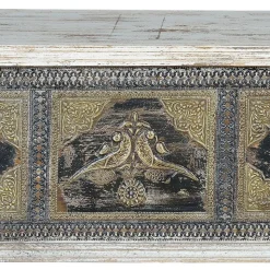 Holztruhe in Antikweiß Schwarz Bronze - Lismiangra