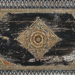 Holztruhe in Antikweiß Schwarz Bronze - Lismiangra