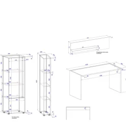 Home Office Arbeitsplatz & Stauraum - Nonessia (vierteilig)