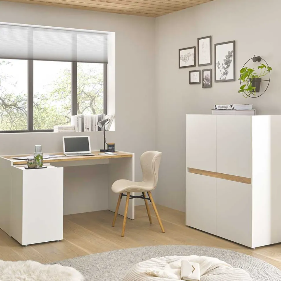 Home Office Einrichtung in Weiß - Nonessia I (dreiteilig)