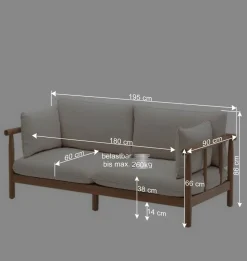 Indoor Outdoor Sofa in Cremefarben - Perconia