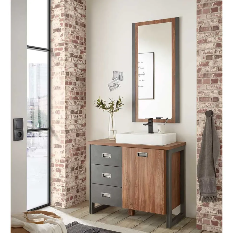 Industrial Bad Waschplatz mit Spiegel - Forawas (zweiteilig)