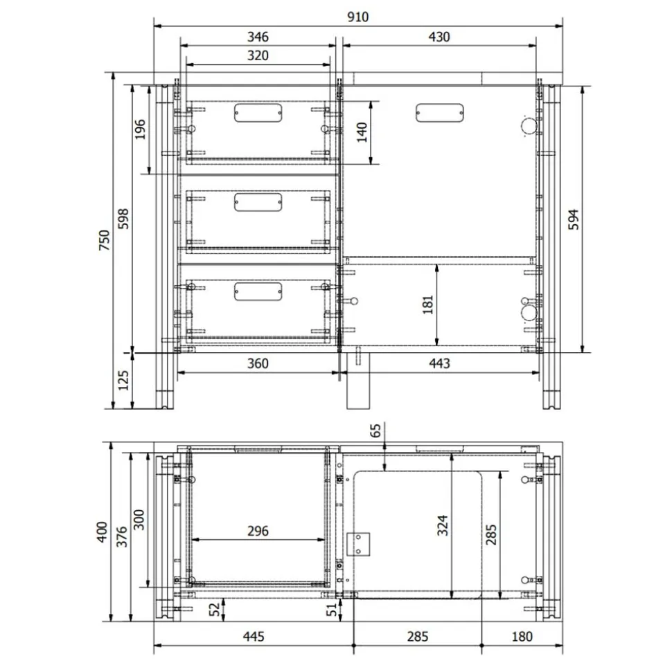 Industrial Bad Waschplatz mit Spiegel - Forawas (zweiteilig)