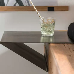 Industrial Bett mit Recyclingleder Kopfteil - Cresp