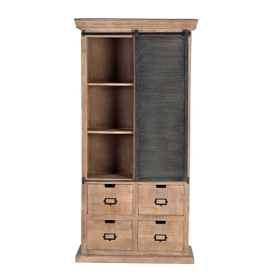 Industrial Chic Schrank aus Mangobaum Massivholz - Jantonia