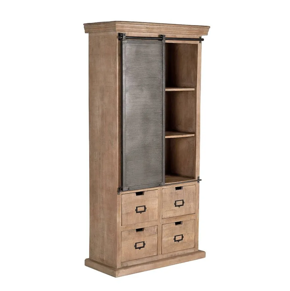 Industrial Chic Schrank aus Mangobaum Massivholz - Jantonia