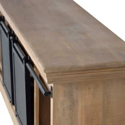 Industrial Chic TV Kommode mit Schiebetüren - Jantonia