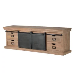 Industrial Chic TV Lowboard mit Schiebetüren - Jantonia