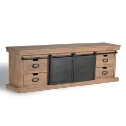 Industrial Chic TV Lowboard mit Schiebetüren - Jantonia