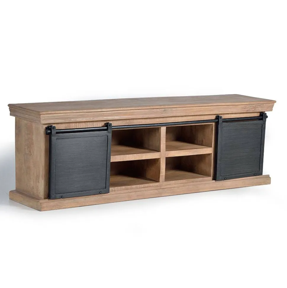 Industrial Chic TV Lowboard mit Schiebetüren - Jantonia