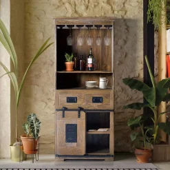 Industrial Design Barschrank aus Mangoholz - Semian