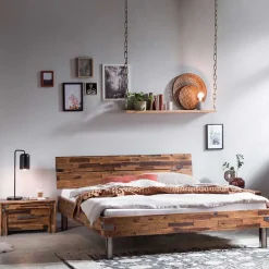 Industrial Einzelbett aus Akazie massiv - Vetonia