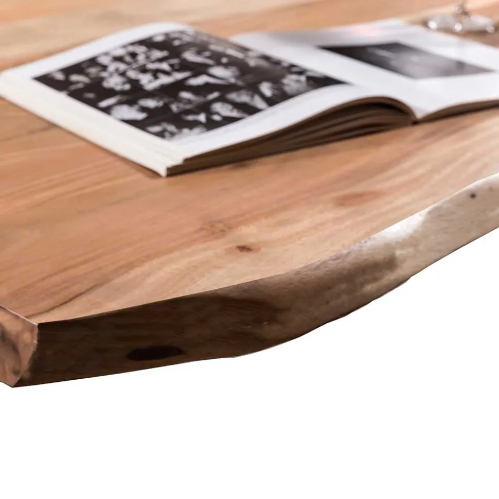 Industrial Esstisch mit Baumkante Akazie - Hovalta