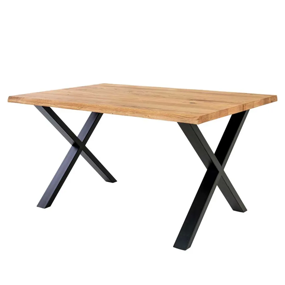Industrial Esszimmertisch mit Baumkante Eiche - Hiloria