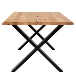 Industrial Esszimmertisch mit Baumkante Eiche - Hiloria