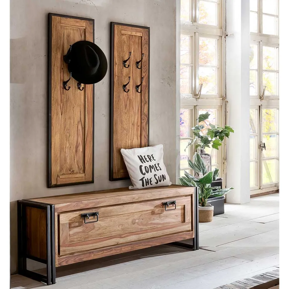 Industrial Garderobenpaneele & Schuhbank - Mendoza (dreiteilig)