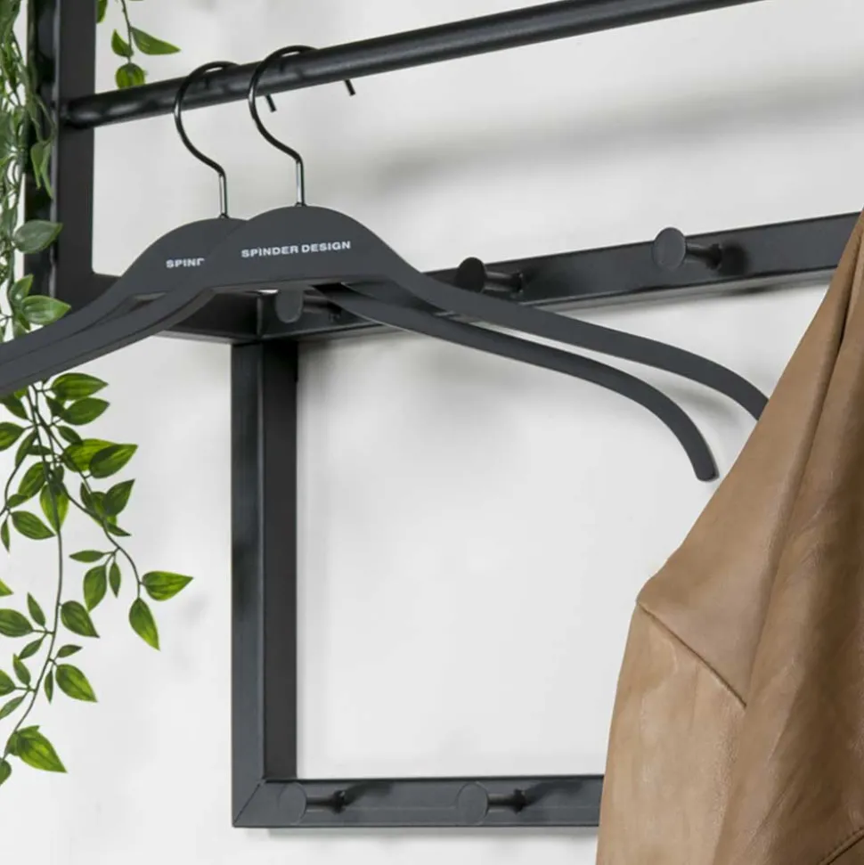 Industrial Hängegarderobe aus Stahl Schwarz - Lundreo