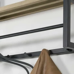 Industrial Hängegarderobe aus Stahl Schwarz - Lundreo