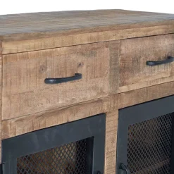 Industrial Kombi-Kommode auf Metall-Rädern - Thiano