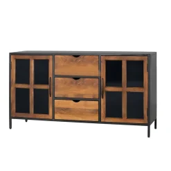 Industrial Kommode mit Glastüren - Hayato