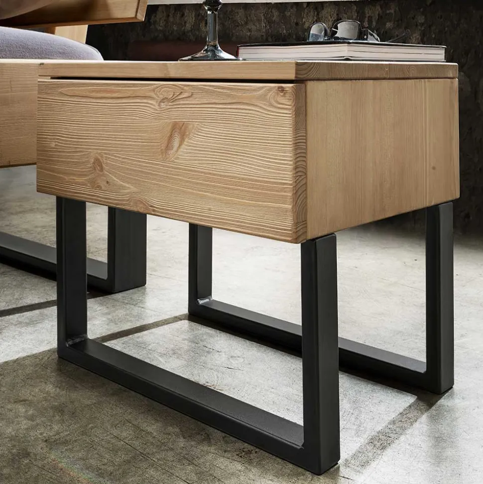 Industrial Nachtkommode aus Kiefer Massivholz - Catania