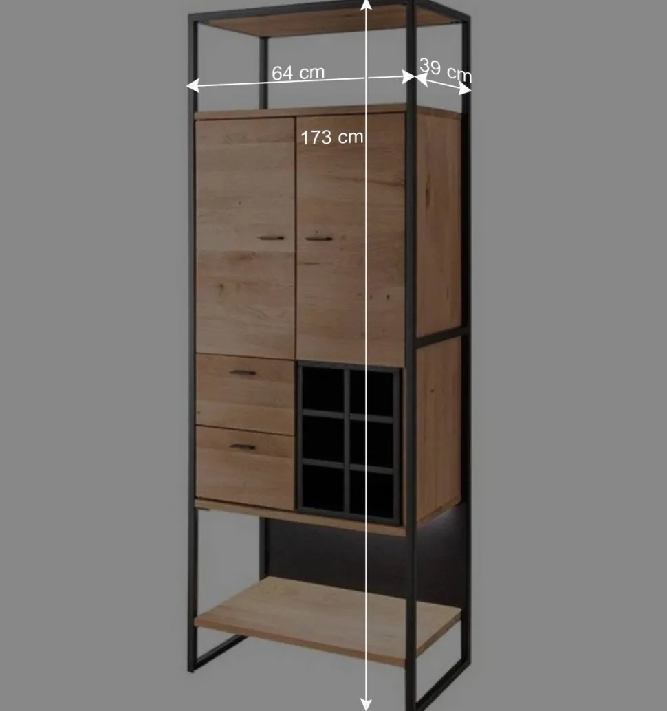 Industrial Schrank aus Wildeiche Massivholz - Manarola