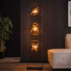 Industrial Stehlleuchte in Schwarz aus Metall - Jandaria