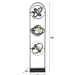 Industrial Stehlleuchte in Schwarz aus Metall - Jandaria