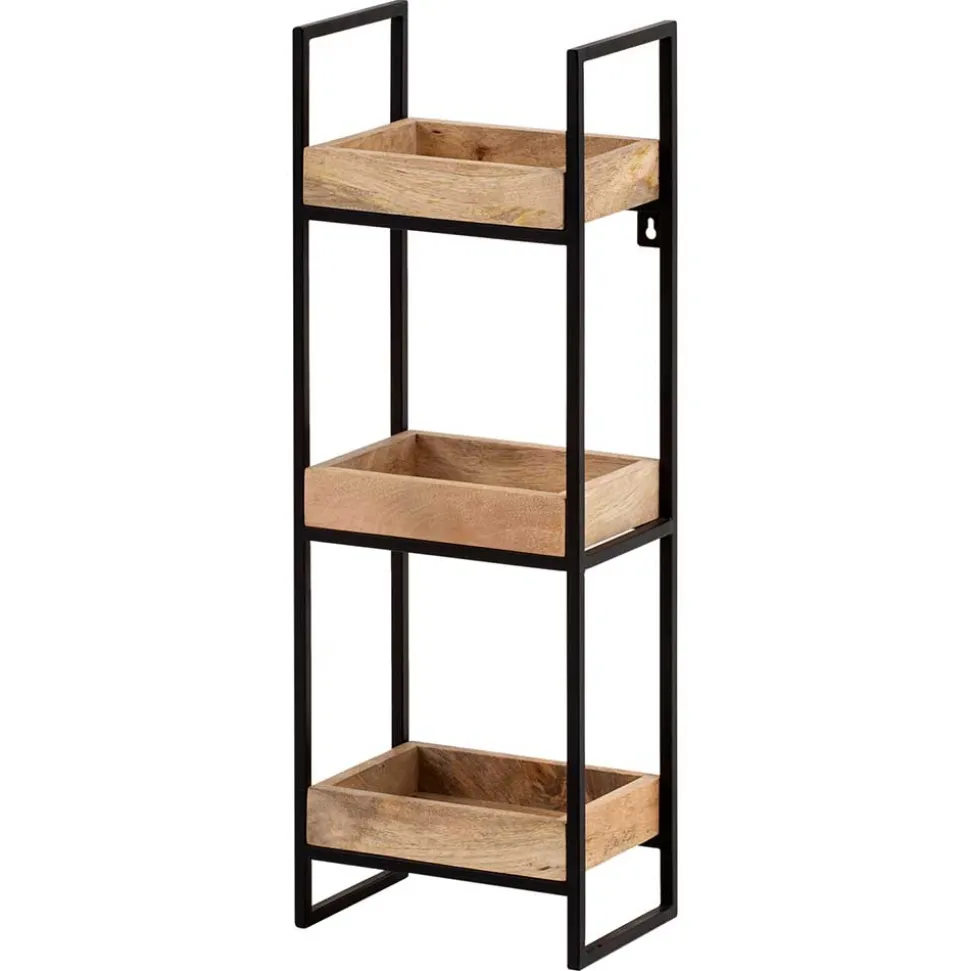 Industrial Wandregal mit drei Ablagen - Karibia