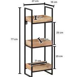 Industrial Wandregal mit drei Ablagen - Karibia