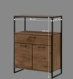 Industrial-Kommode aus Wildeiche Massivholz - Ingbo